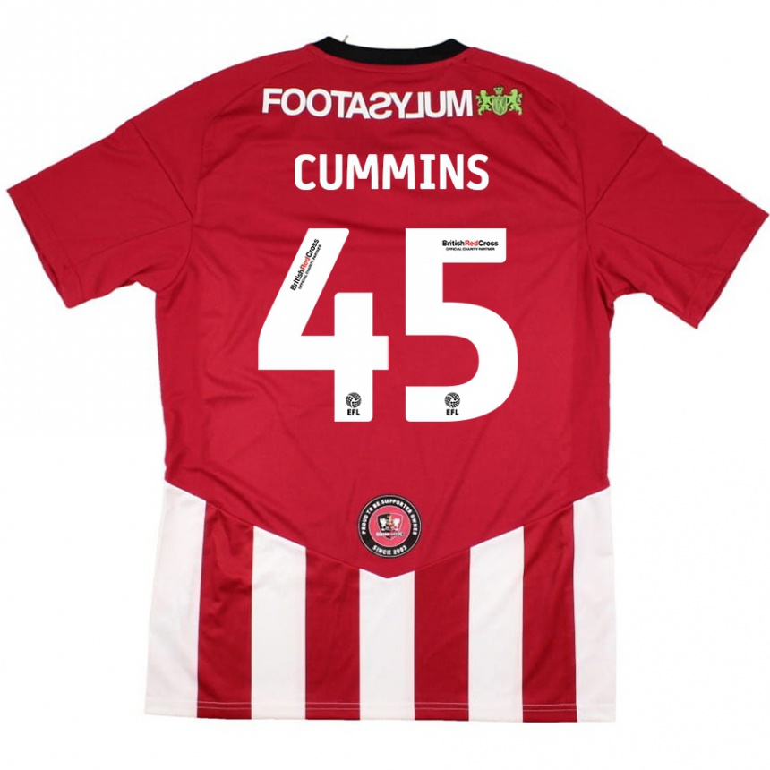 Kids Football Charlie Cummins #45 Red White Home Jersey 2024/25 T-Shirt Canada