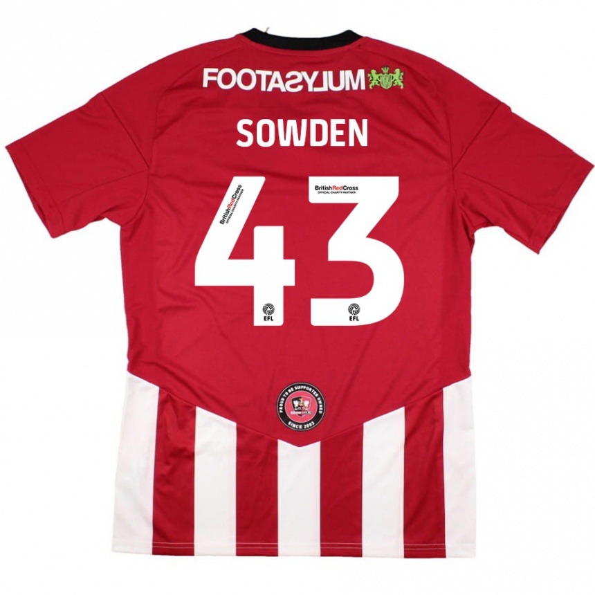 Kids Football Andrew Sowden #43 Red White Home Jersey 2024/25 T-Shirt Canada