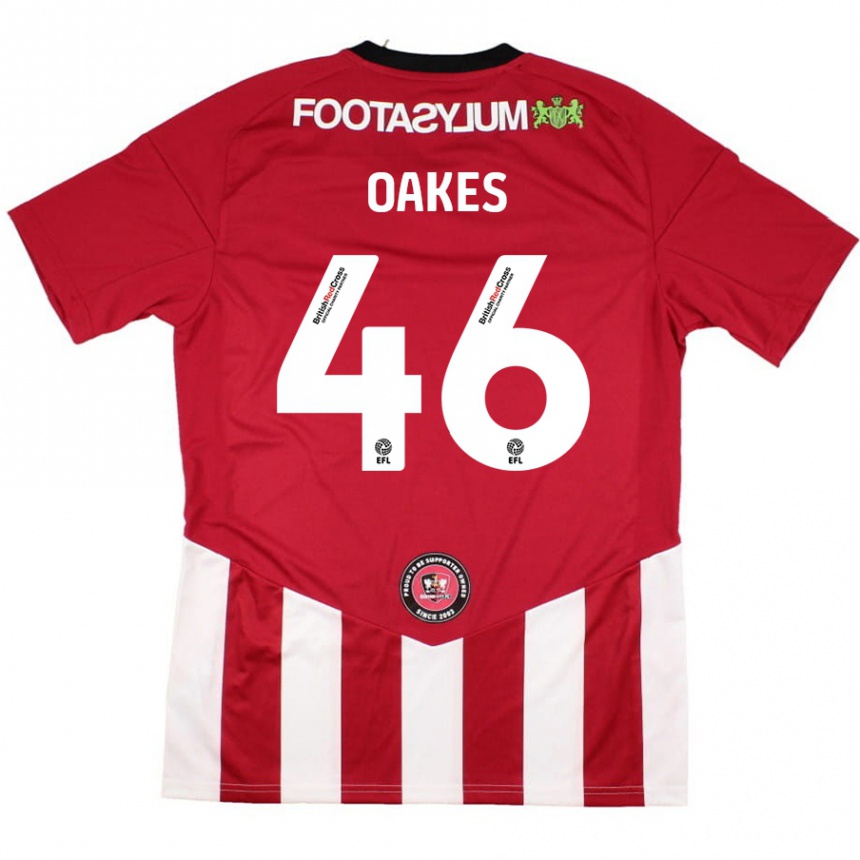 Kids Football Liam Oakes #46 Red White Home Jersey 2024/25 T-Shirt Canada