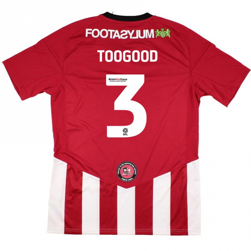 Kids Football Emily Toogood #3 Red White Home Jersey 2024/25 T-Shirt Canada