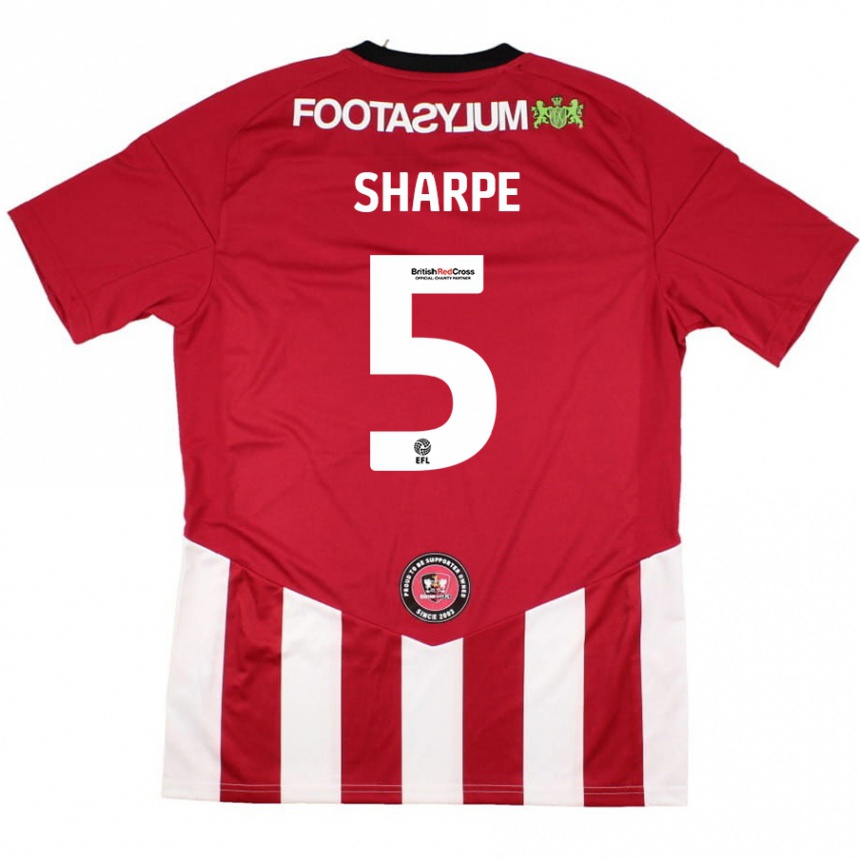 Kids Football Manfy Sharpe #5 Red White Home Jersey 2024/25 T-Shirt Canada