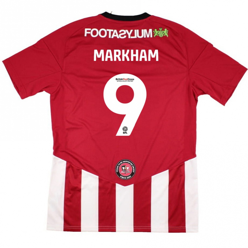 Kids Football Jenna Markham #9 Red White Home Jersey 2024/25 T-Shirt Canada