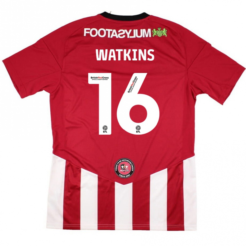 Kids Football Zoe Watkins #16 Red White Home Jersey 2024/25 T-Shirt Canada