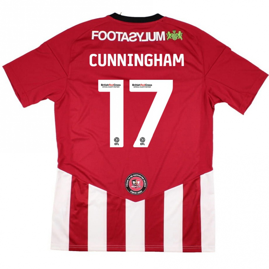 Kids Football Zoe Cunningham #17 Red White Home Jersey 2024/25 T-Shirt Canada