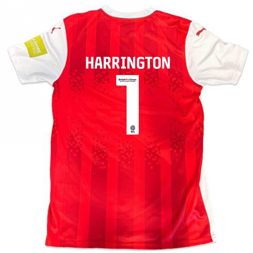 Kids Football David Harrington #1 Red White Home Jersey 2024/25 T-Shirt Canada