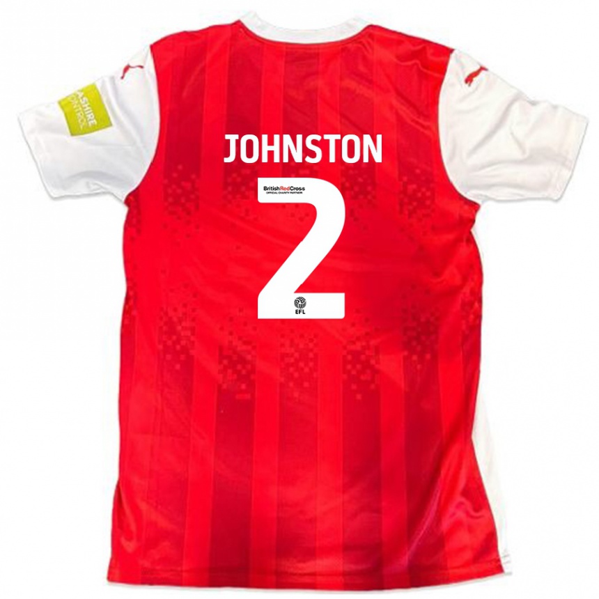 Kids Football Carl Johnston #2 Red White Home Jersey 2024/25 T-Shirt Canada