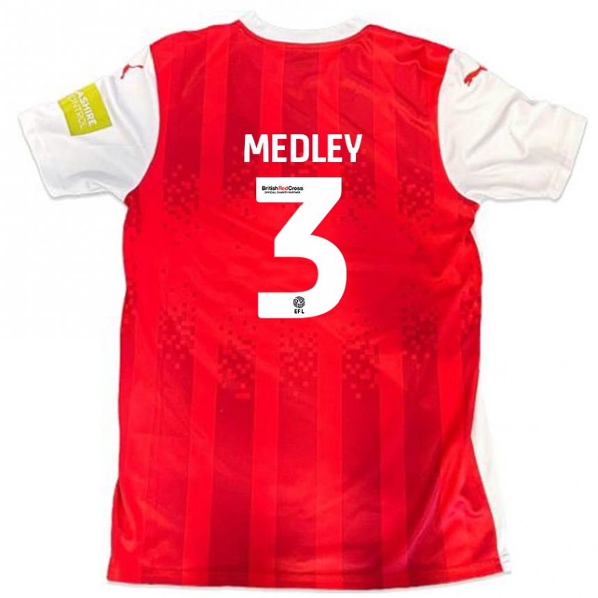 Kids Football Zech Medley #3 Red White Home Jersey 2024/25 T-Shirt Canada