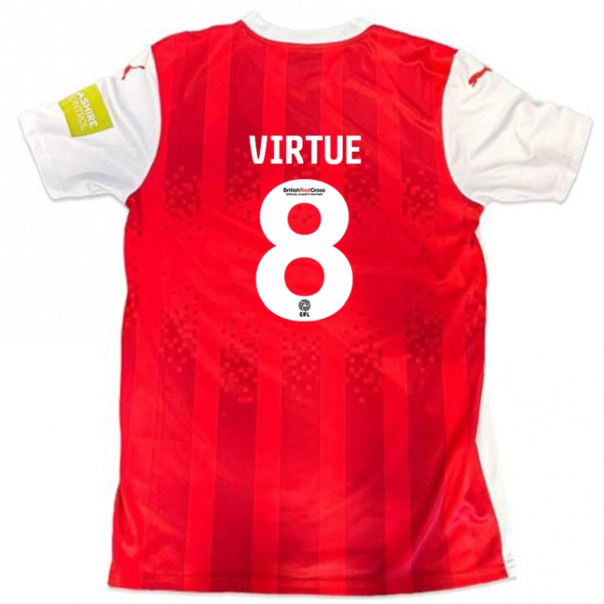 Kids Football Matty Virtue #8 Red White Home Jersey 2024/25 T-Shirt Canada