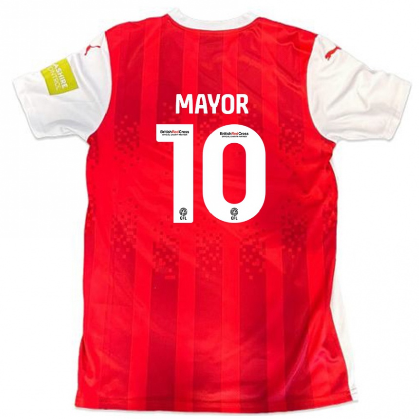 Kids Football Danny Mayor #10 Red White Home Jersey 2024/25 T-Shirt Canada