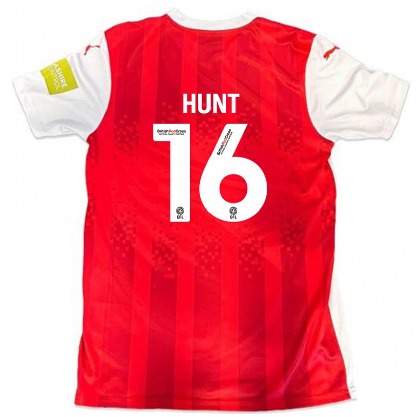 Kids Football Mackenzie Hunt #16 Red White Home Jersey 2024/25 T-Shirt Canada