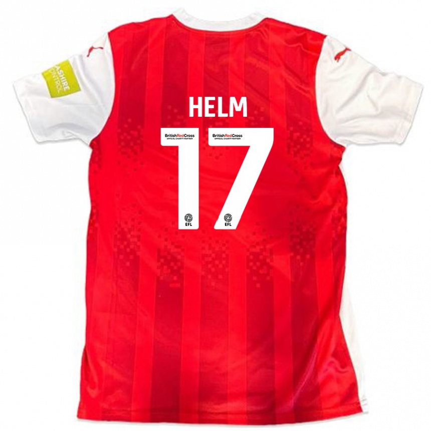 Kids Football Mark Helm #17 Red White Home Jersey 2024/25 T-Shirt Canada