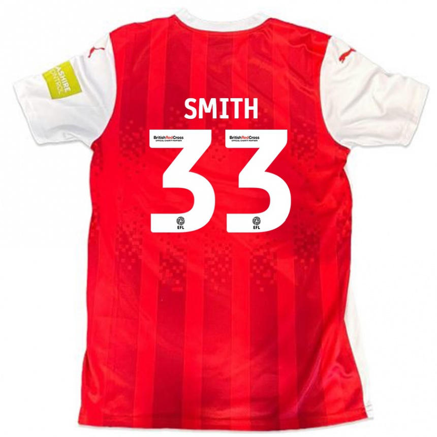 Kids Football Pele Smith #33 Red White Home Jersey 2024/25 T-Shirt Canada