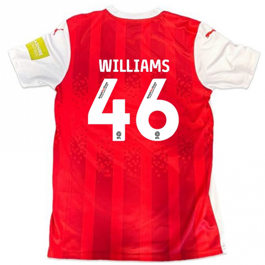 Kids Football Theo Williams #46 Red White Home Jersey 2024/25 T-Shirt Canada