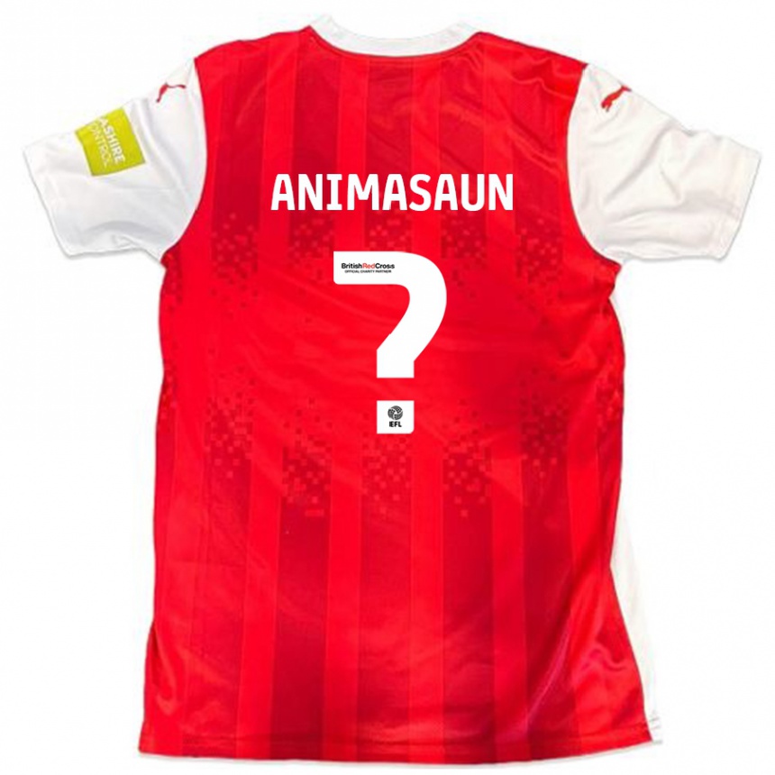 Kids Football David Animasaun #0 Red White Home Jersey 2024/25 T-Shirt Canada