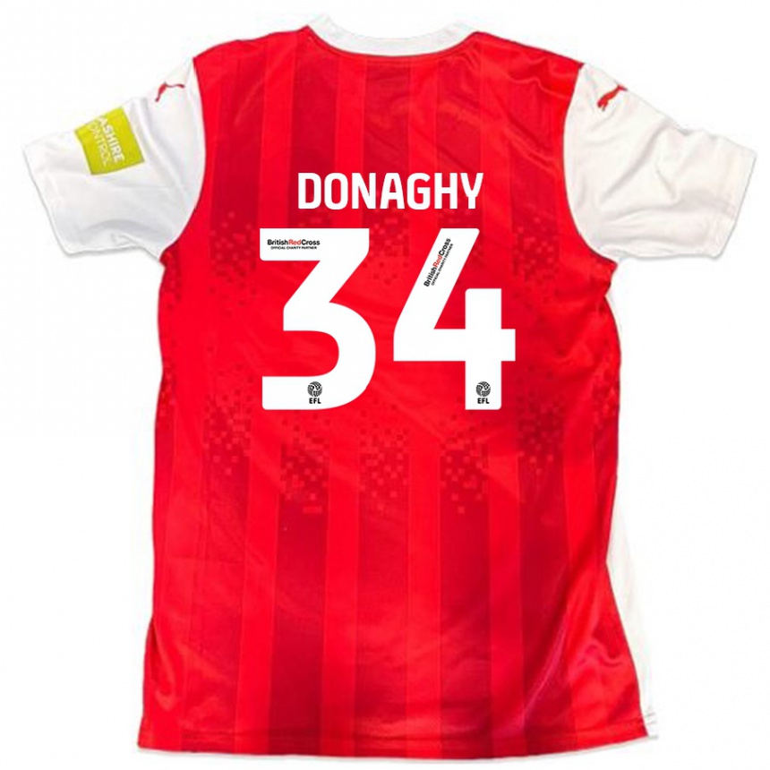 Kids Football Tom Donaghy #34 Red White Home Jersey 2024/25 T-Shirt Canada