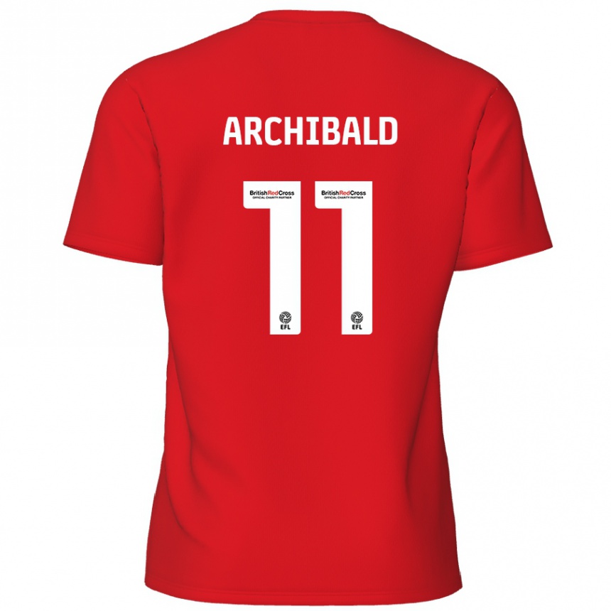 Enfant Football Maillot Theo Archibald #11 Rouge Tenues Domicile 2024/25 Canada