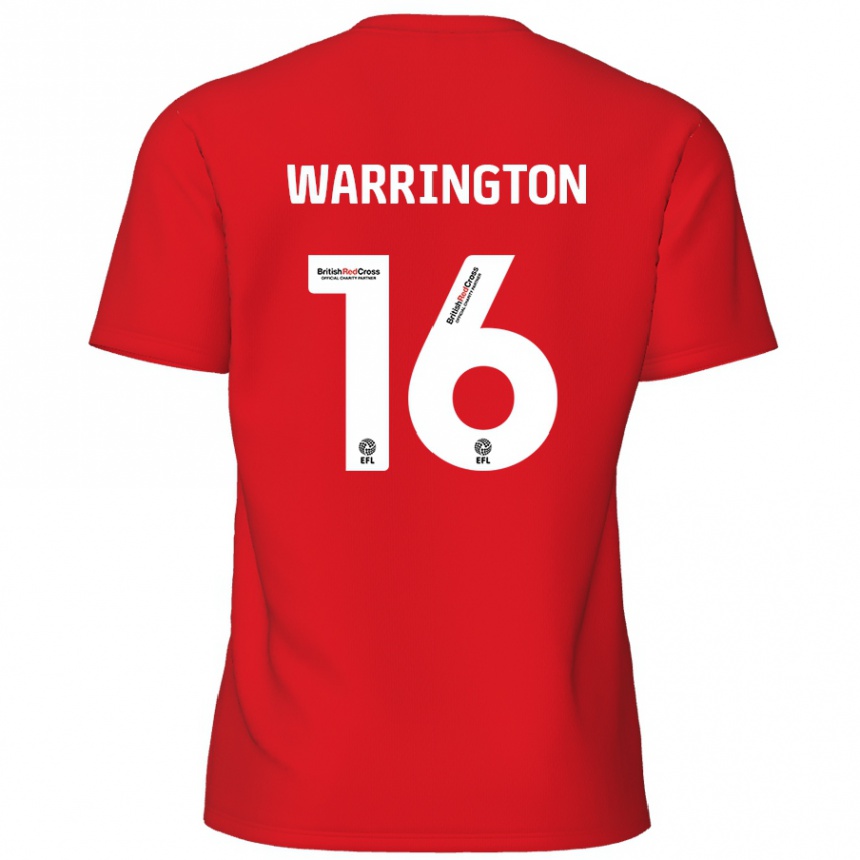 Enfant Football Maillot Lewis Warrington #16 Rouge Tenues Domicile 2024/25 Canada