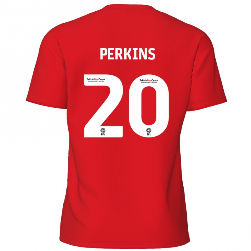 Kids Football Sonny Perkins #20 Red Home Jersey 2024/25 T-Shirt Canada