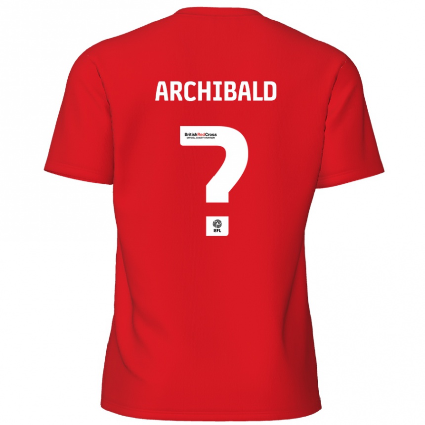 Enfant Football Maillot Aaron Archibald #0 Rouge Tenues Domicile 2024/25 Canada