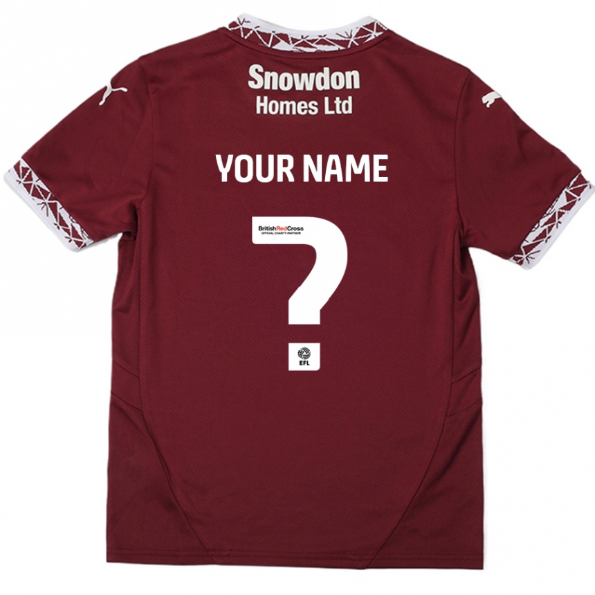 Kids Football Your Name #0 Burgundy Home Jersey 2024/25 T-Shirt Canada