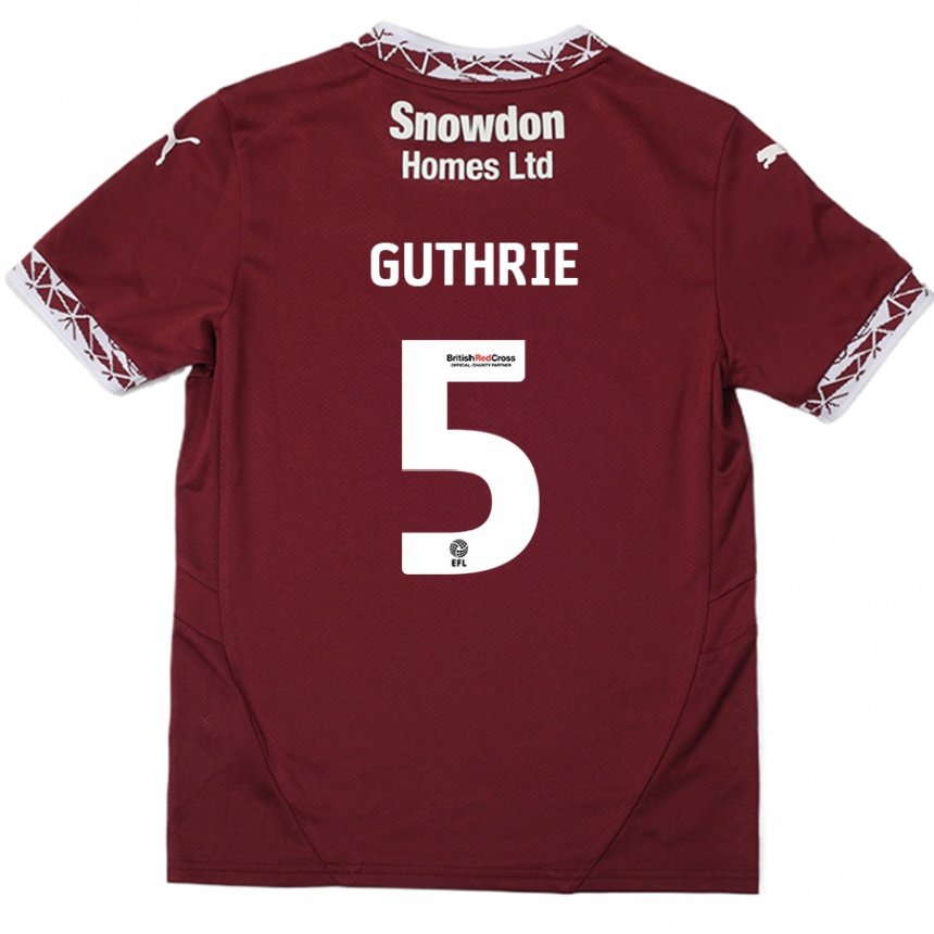 Kids Football Jon Guthrie #5 Burgundy Home Jersey 2024/25 T-Shirt Canada