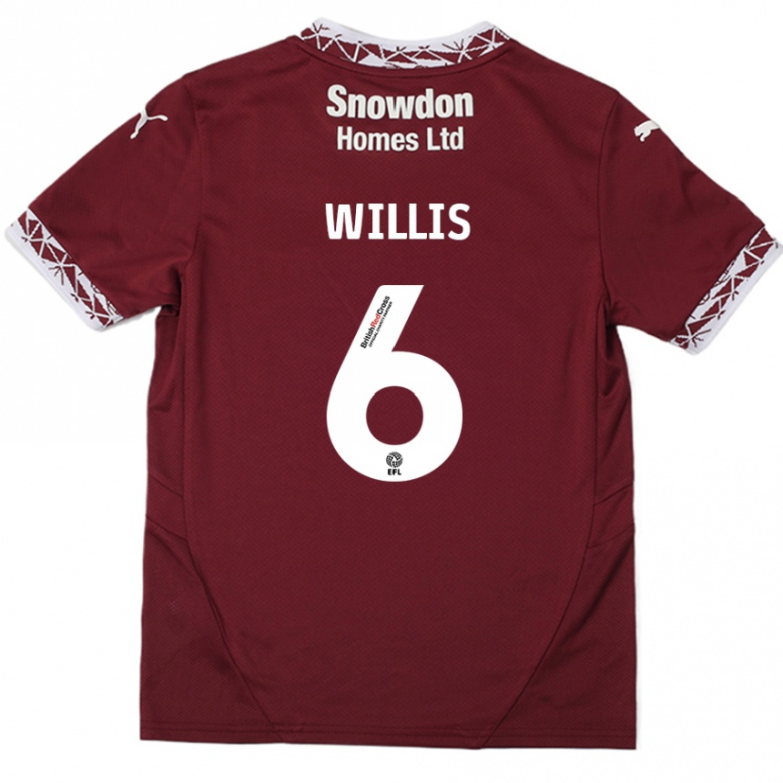 Kids Football Jordan Willis #6 Burgundy Home Jersey 2024/25 T-Shirt Canada