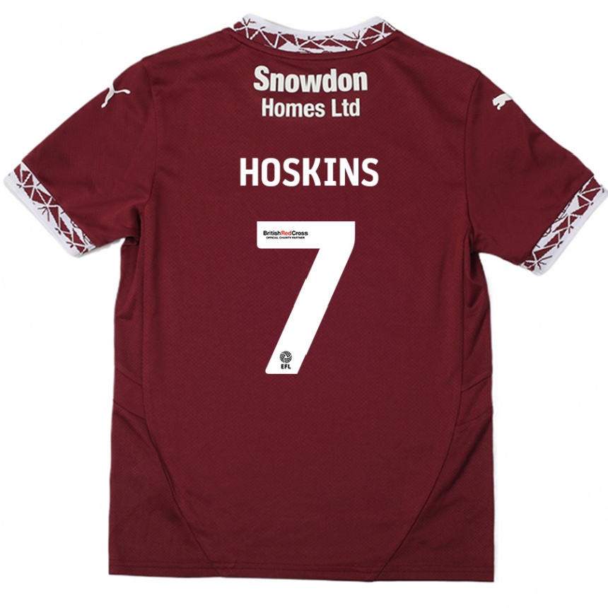 Kids Football Sam Hoskins #7 Burgundy Home Jersey 2024/25 T-Shirt Canada