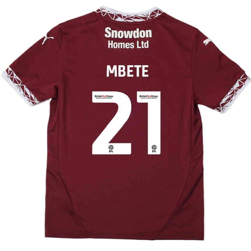 Kids Football Luke Mbete #21 Burgundy Home Jersey 2024/25 T-Shirt Canada