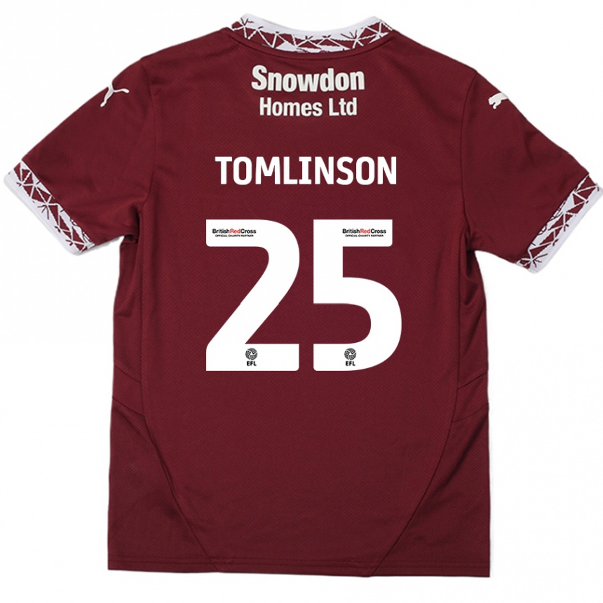 Kids Football Josh Tomlinson #25 Burgundy Home Jersey 2024/25 T-Shirt Canada