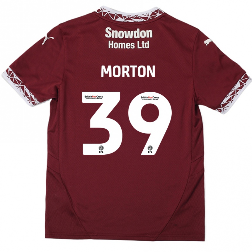 Kids Football Callum Morton #39 Burgundy Home Jersey 2024/25 T-Shirt Canada