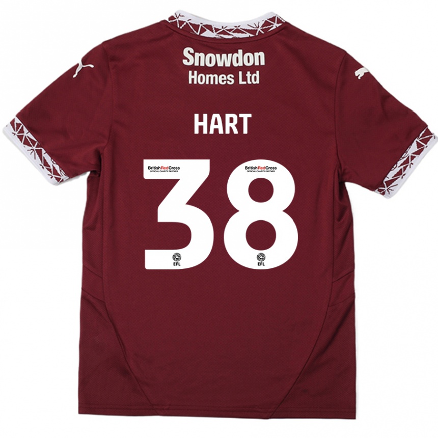 Kids Football Jamari Hart #38 Burgundy Home Jersey 2024/25 T-Shirt Canada