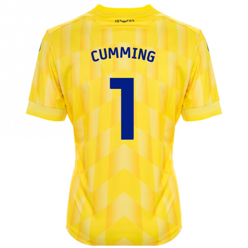 Kids Football Jamie Cumming #1 Yellow Home Jersey 2024/25 T-Shirt Canada