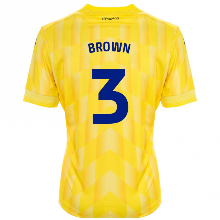 Enfant Football Maillot Ciaron Brown #3 Jaune Tenues Domicile 2024/25 Canada