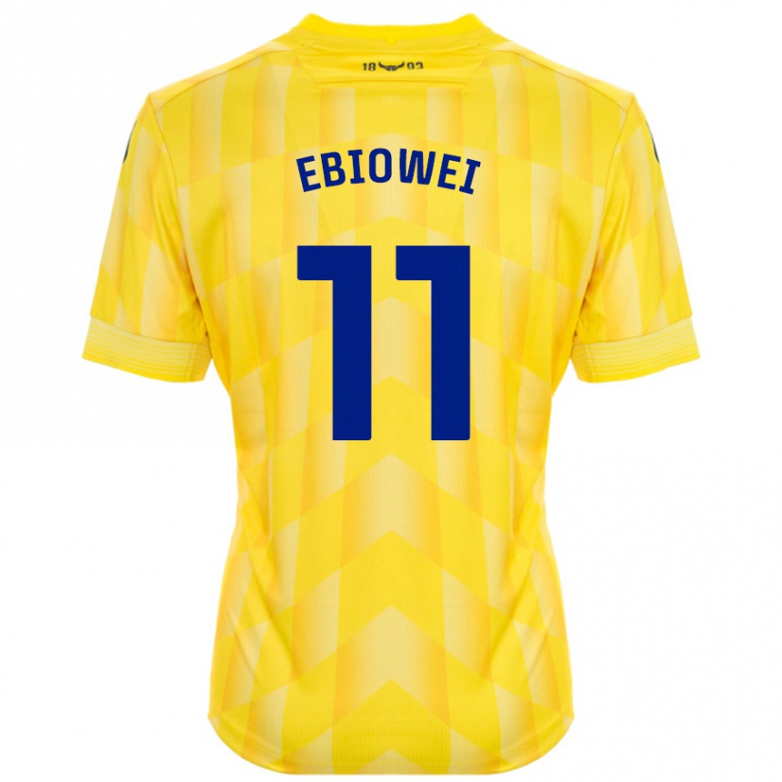 Enfant Football Maillot Malcolm Ebiowei #11 Jaune Tenues Domicile 2024/25 Canada