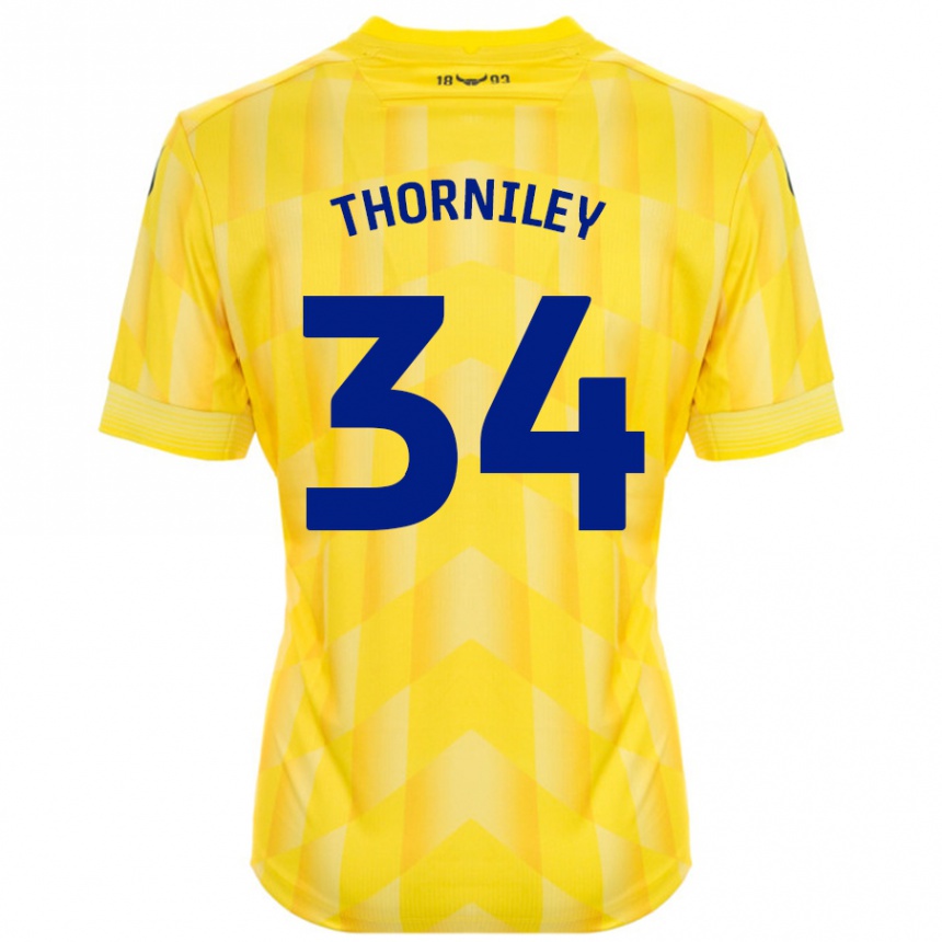 Enfant Football Maillot Jordan Thorniley #34 Jaune Tenues Domicile 2024/25 Canada