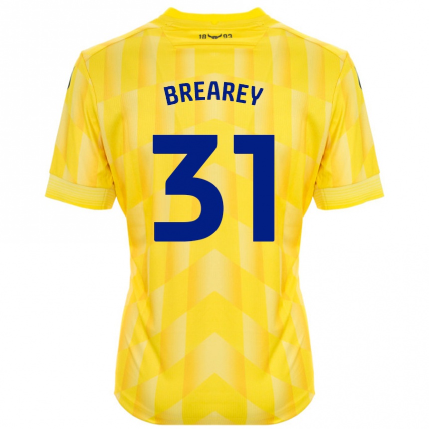 Enfant Football Maillot Eddie Brearey #31 Jaune Tenues Domicile 2024/25 Canada