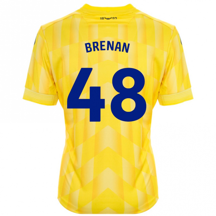 Enfant Football Maillot Tobias Brenan #48 Jaune Tenues Domicile 2024/25 Canada