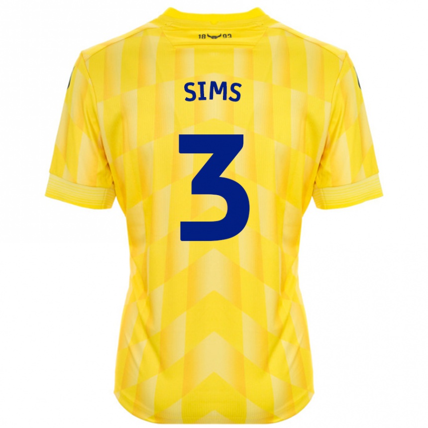 Enfant Football Maillot Gemma Sims #3 Jaune Tenues Domicile 2024/25 Canada