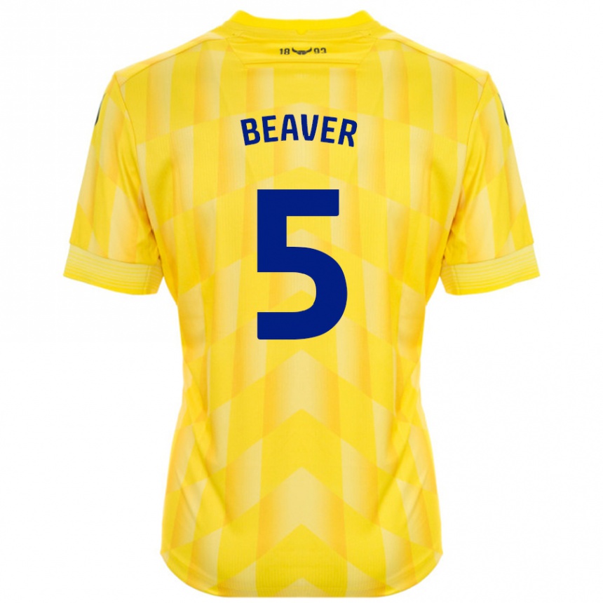 Enfant Football Maillot Catherine Beaver #5 Jaune Tenues Domicile 2024/25 Canada