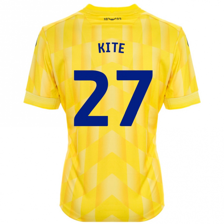 Enfant Football Maillot Rose Kite #27 Jaune Tenues Domicile 2024/25 Canada