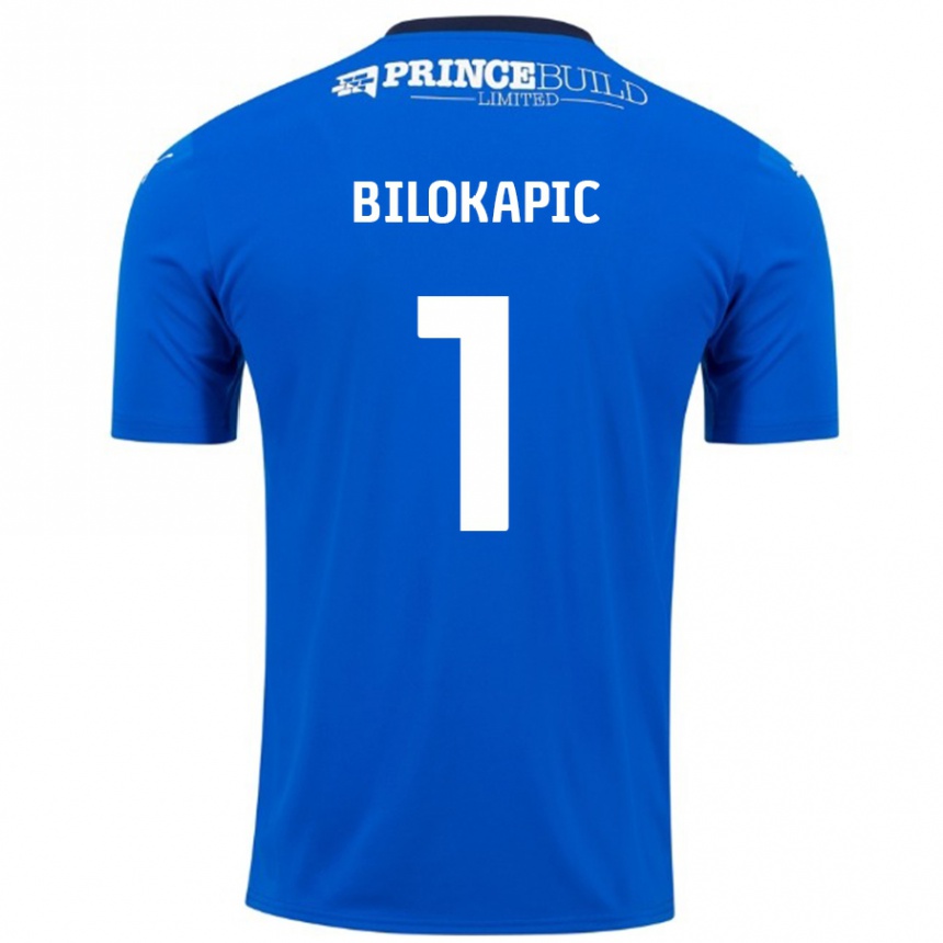 Enfant Football Maillot Nicholas Bilokapic #1 Bleu Blanc Tenues Domicile 2024/25 Canada