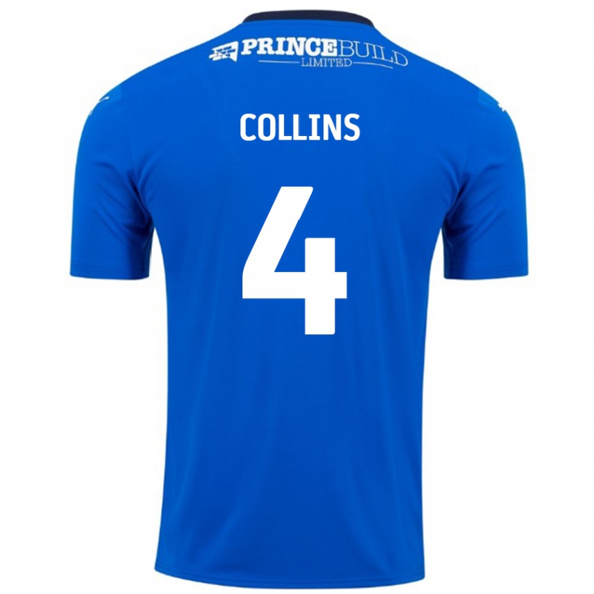 Enfant Football Maillot Archie Collins #4 Bleu Blanc Tenues Domicile 2024/25 Canada