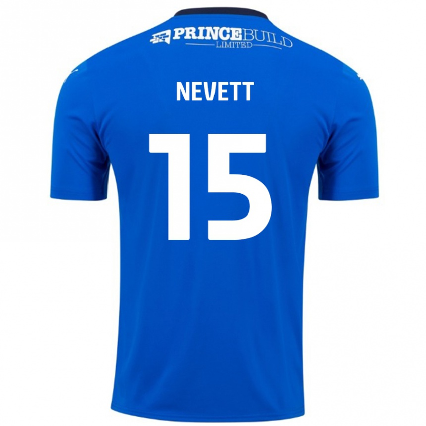 Kids Football George Nevett #15 Blue White Home Jersey 2024/25 T-Shirt Canada