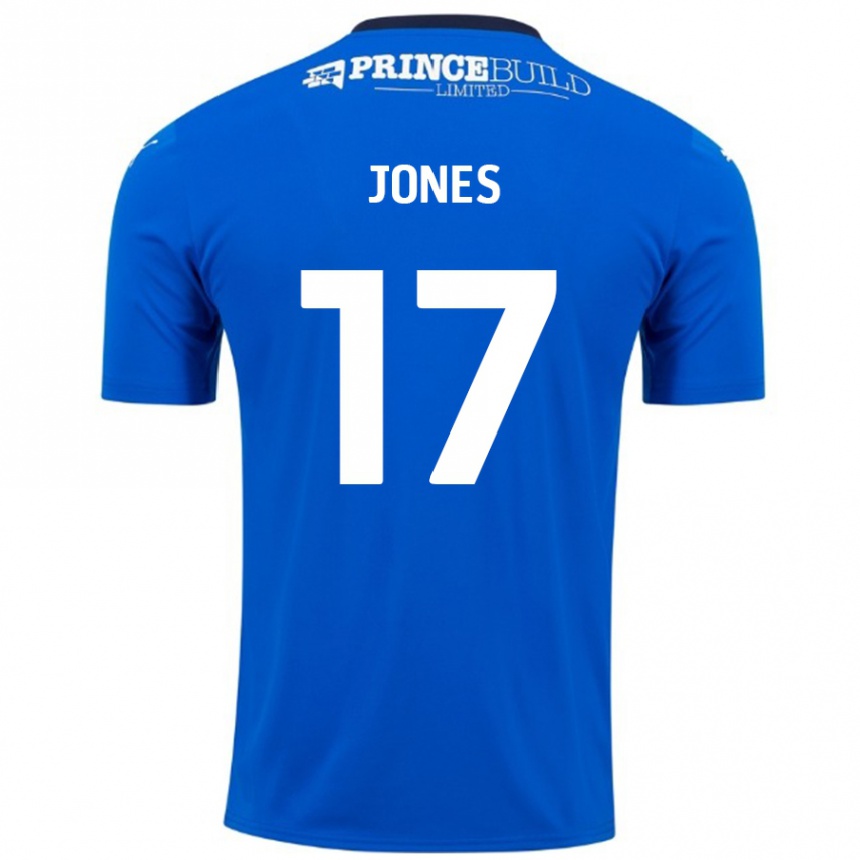 Kids Football Ricky-Jade Jones #17 Blue White Home Jersey 2024/25 T-Shirt Canada