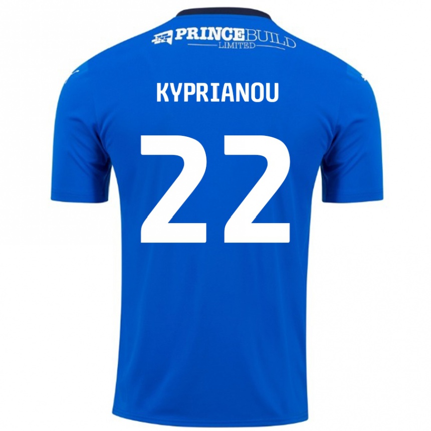 Enfant Football Maillot Hector Kyprianou #22 Bleu Blanc Tenues Domicile 2024/25 Canada