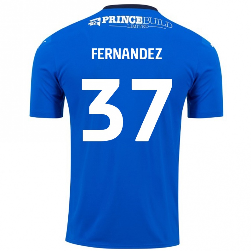 Enfant Football Maillot Emmanuel Fernandez #37 Bleu Blanc Tenues Domicile 2024/25 Canada