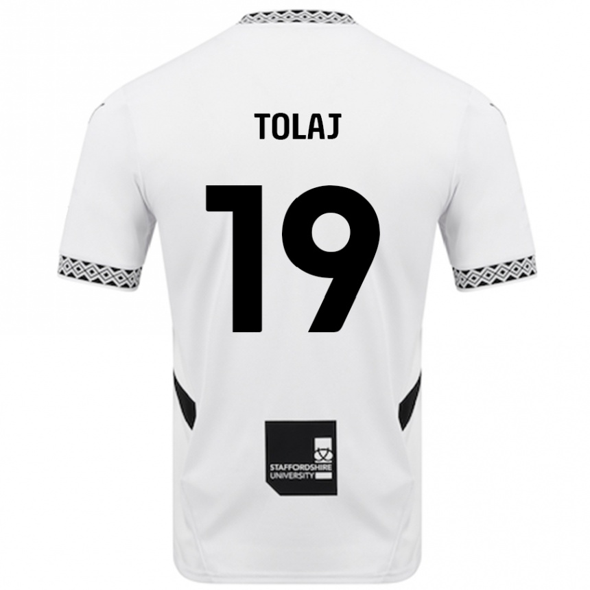 Kids Football Lorent Tolaj #19 White Home Jersey 2024/25 T-Shirt Canada