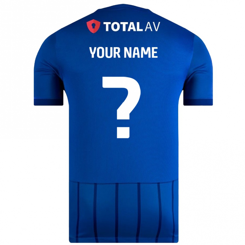 Enfant Football Maillot Votre Nom #0 Bleu Tenues Domicile 2024/25 Canada