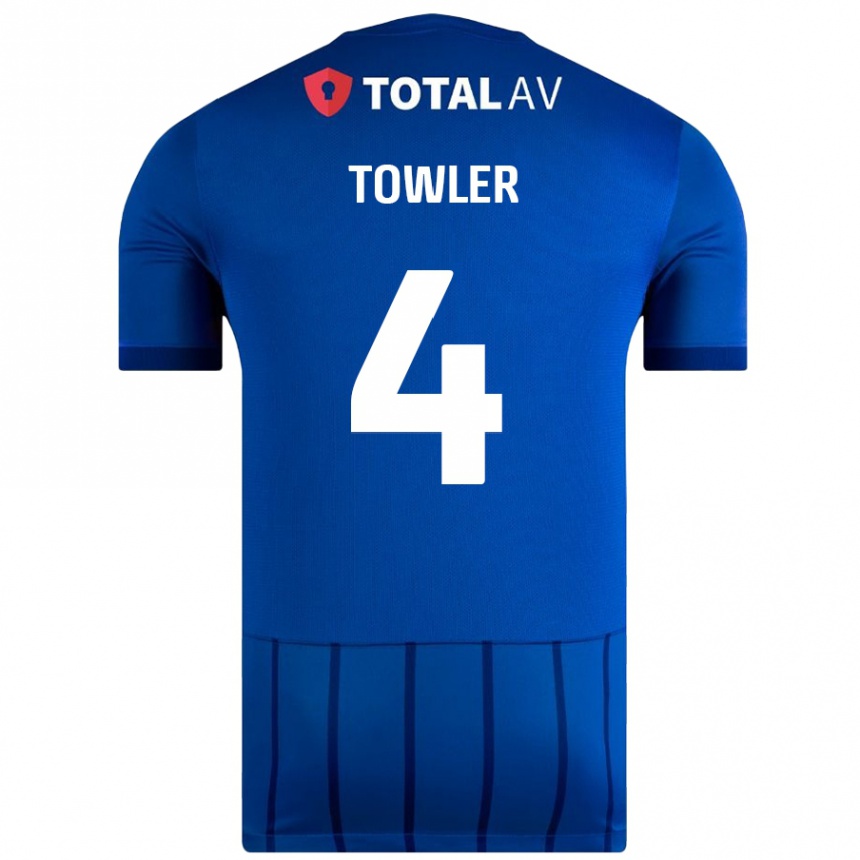 Enfant Football Maillot Ryley Towler #4 Bleu Tenues Domicile 2024/25 Canada