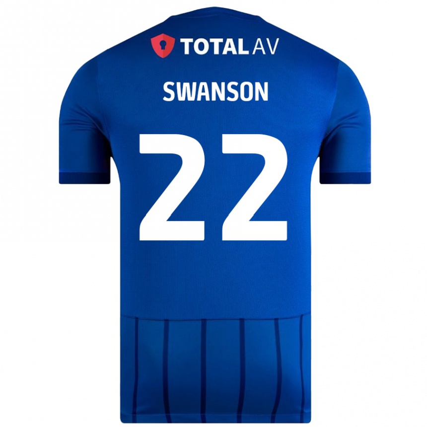 Enfant Football Maillot Zak Swanson #22 Bleu Tenues Domicile 2024/25 Canada